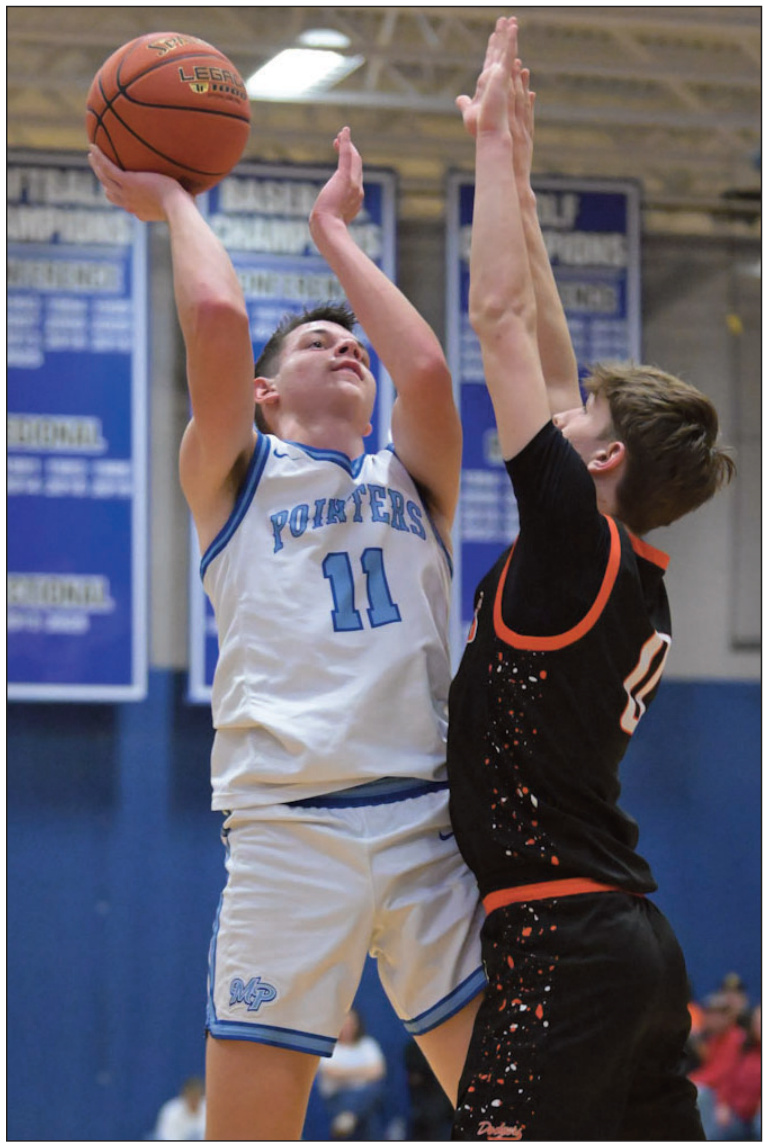 Drew Aschliman hit some tough shots. Here he's up against Dodger Griffin Busch. Photo by Bret Peterson.