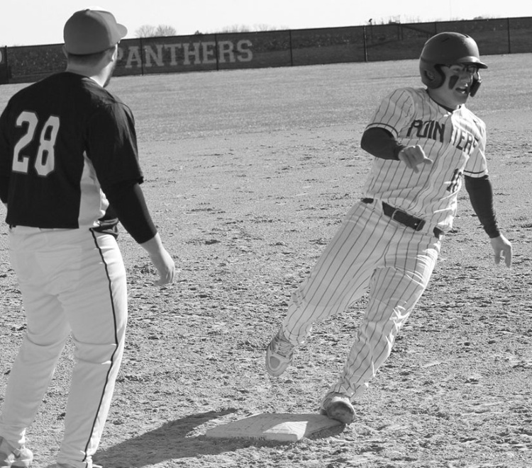Grady Finley rounds third on his way to score. John Dalton photo.