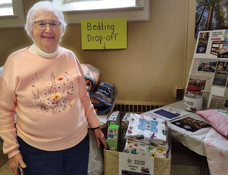 Jan Helmich is instrumental in organizing the bedding drive held in February with Merrimac and Main.