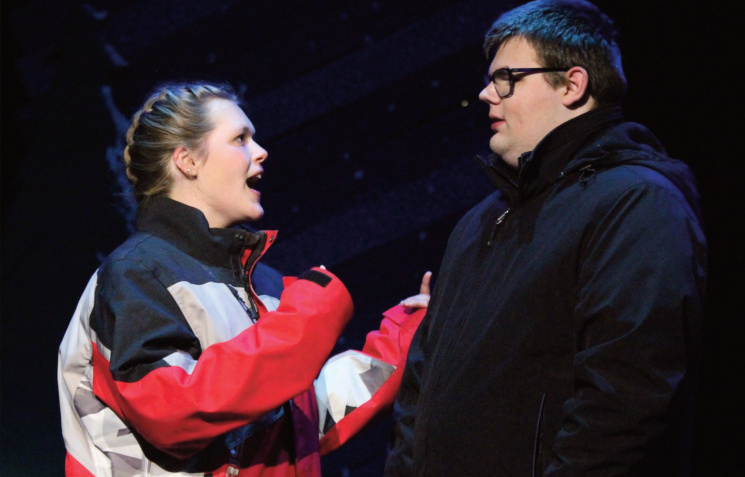Snowmobile enthusiasts Rhonda (Madelyn Steffes) and Dave (Cooper McGuire) explore their friendship transforming into romance.