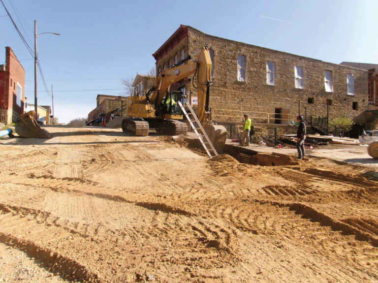 Construction on South Commerce and South streets includes sewer and water main work.