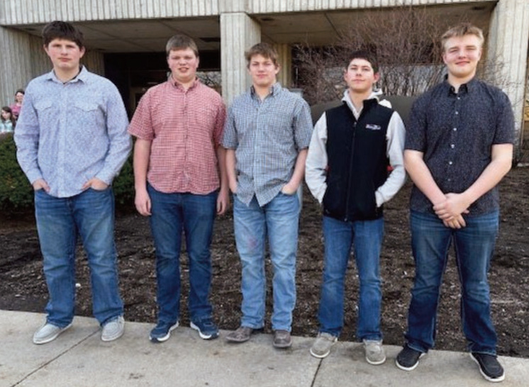 Senior Team - Blake Schauff, Riley Sennhenn, Cole Schauff, Grant Schauff, and Tyler Vondra.