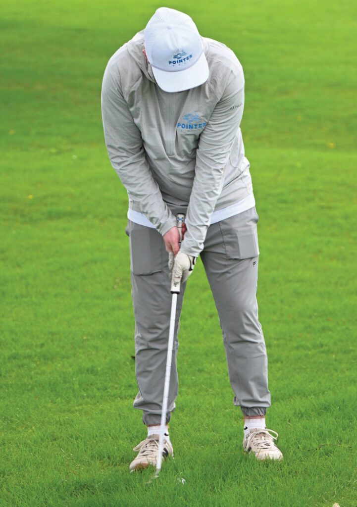 Gage Federman is set to hit a shot in the fairway. Anita Schmid photo.