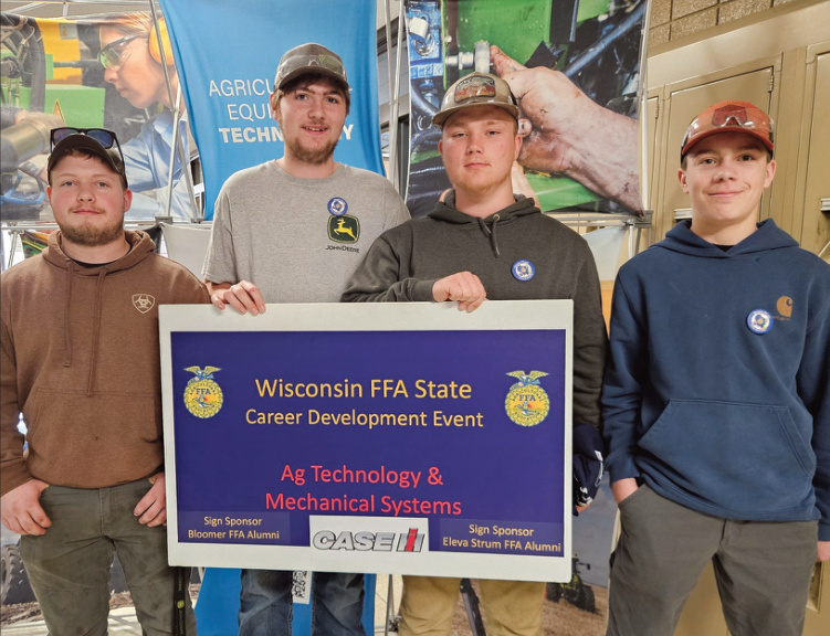 Members of the Ag Mechanics team includes (left to right): Christian Bigler, Zander Simenson, Braeden Gallagher and Wyatt Knebel. Mineral Point School District photos.