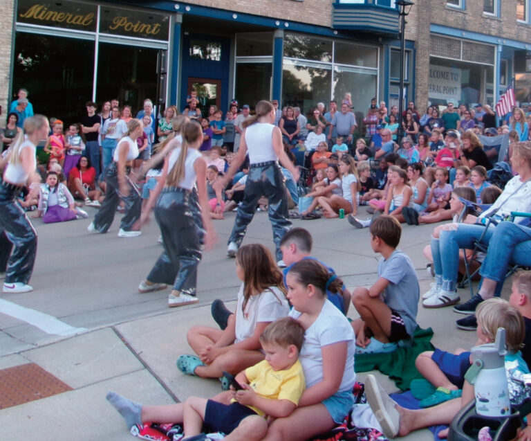 Music, food and dance filled the 100 block of High Street Saturday night at the Mineral Point Chamber of Commerce street dance.